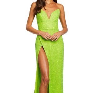 Elegant Green Strapless Prom Dress